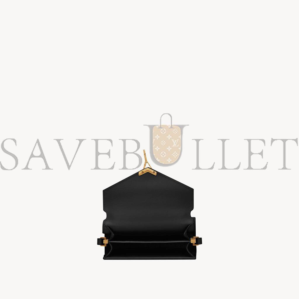 Y*L cassandra mini top handle bag in grain de poudre embossed leather 623930bow0w1000 (20*16*7.5cm)